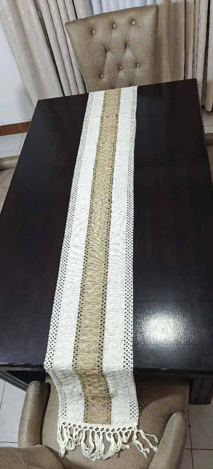 Big size high quality Boho woven  table runner/bed runner with tassels.