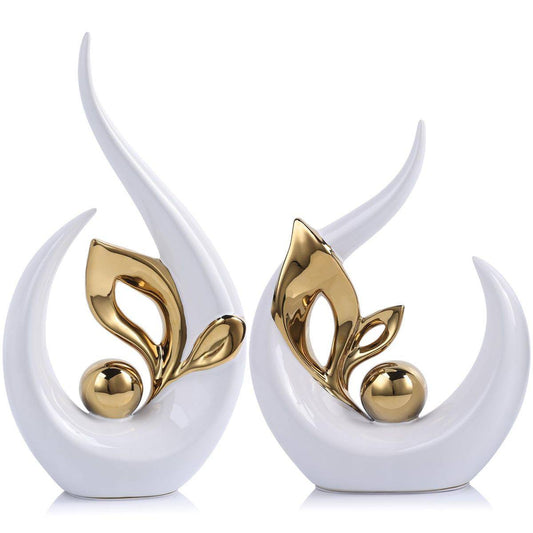 Ceramic decor piece pair