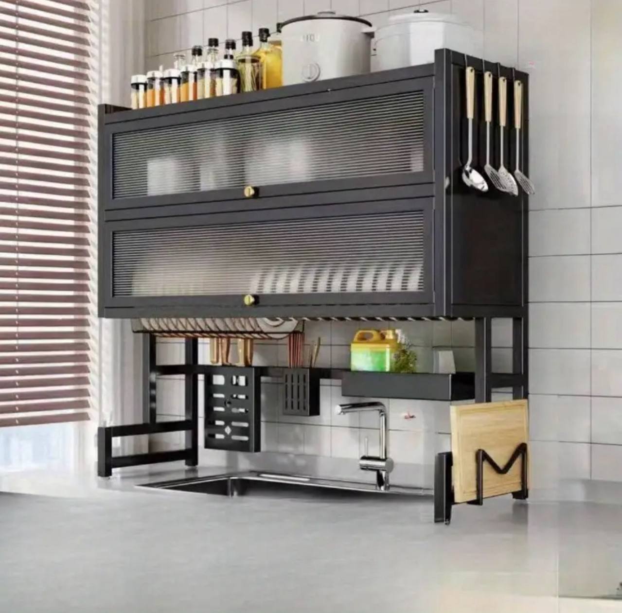 Double  Over the sink with Glass Acrylic Cover