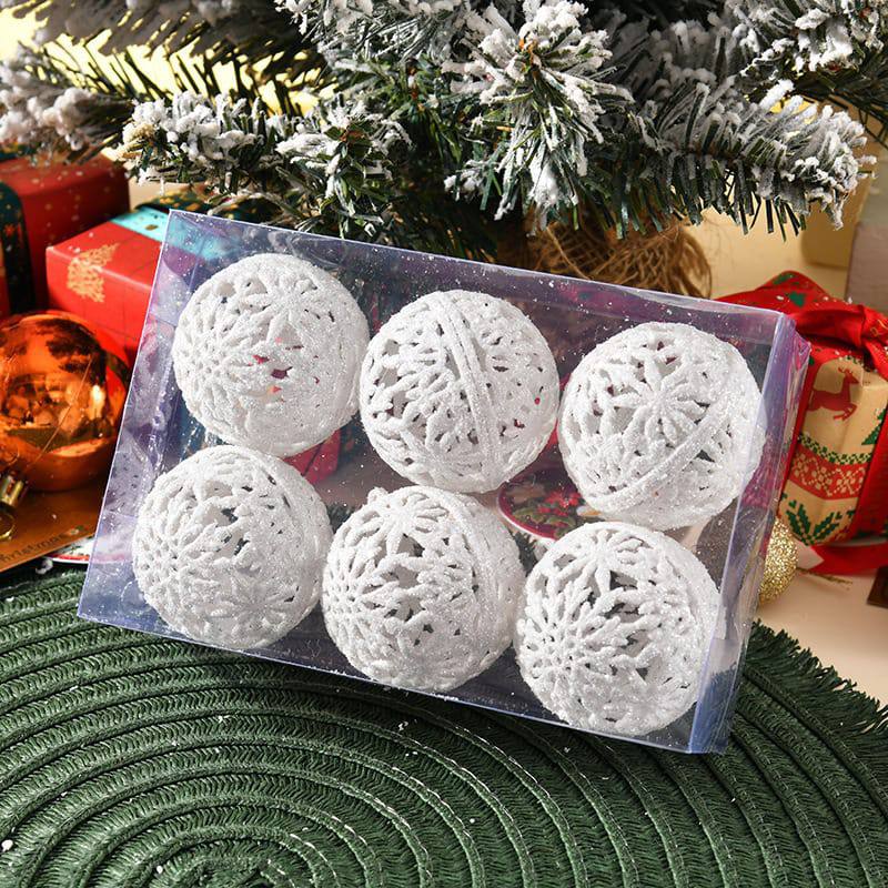 6Pcs 6CM Christmas Balls Christmas Tree Ornaments Hanging Xmas Tree Pendants Party Home Decor