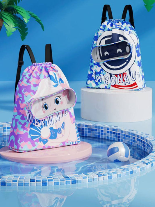 Cute Cartoon Drawstring Waterproof Swimming Bag/GymBag