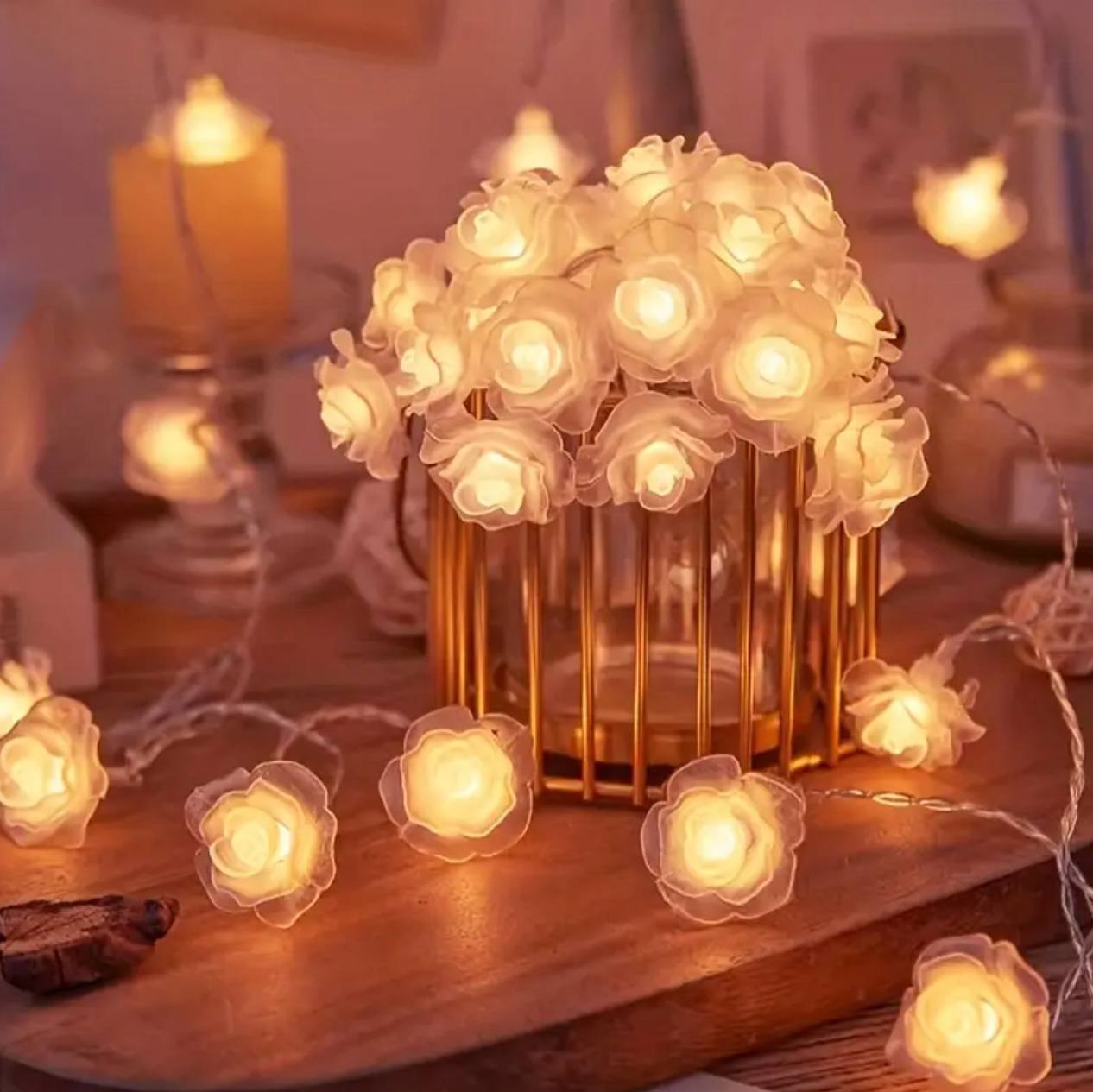 10 METERS Christmas Flower Shapes LED LIGHTS FAIRY WITH REMOTE