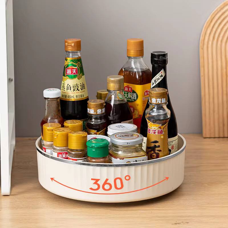 Rotating multifunctional storage rack Available in cream color