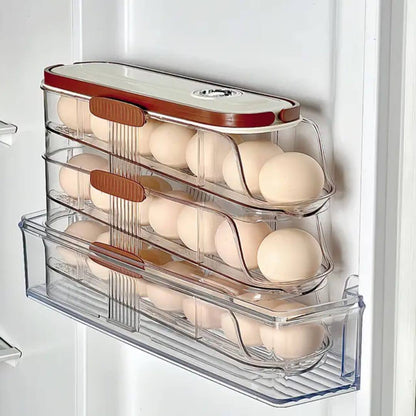 Acrylic Stackable Automatic sliding/rolling Egg Storage box/Egg Tray