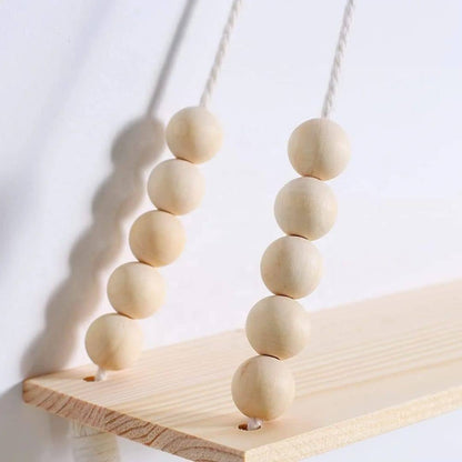 Macrame wall hanging shelf