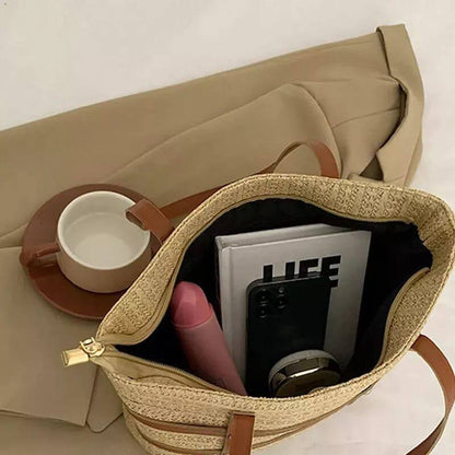 Women's minimalist solid color tote bags