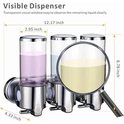 Wall-mounted multi-chamber soap dispense