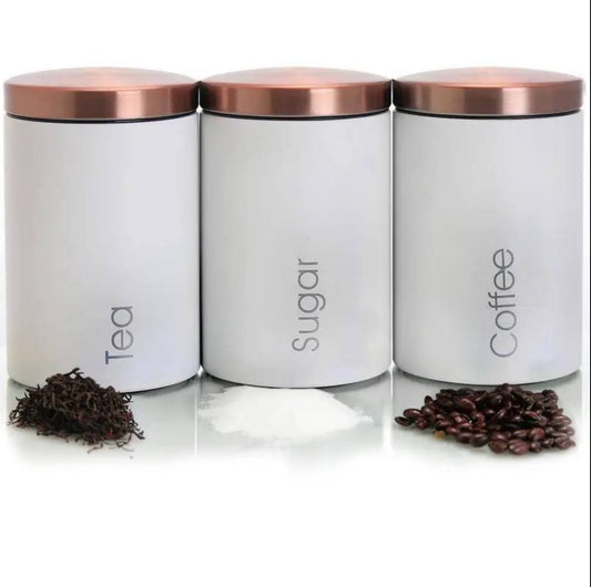 Sugar, Tea, Coffee canisters
