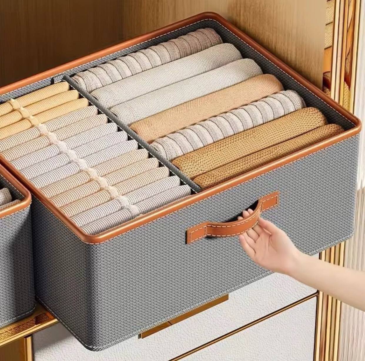 Versatile Foldable double compartment closet organizer