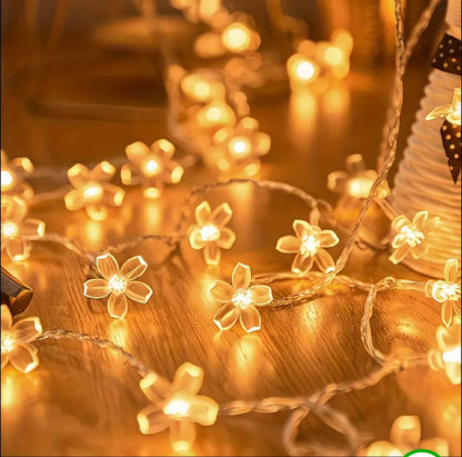 10 METERS Christmas Flower Shaped LED LIGHTS FAIRY WITH REMOTE