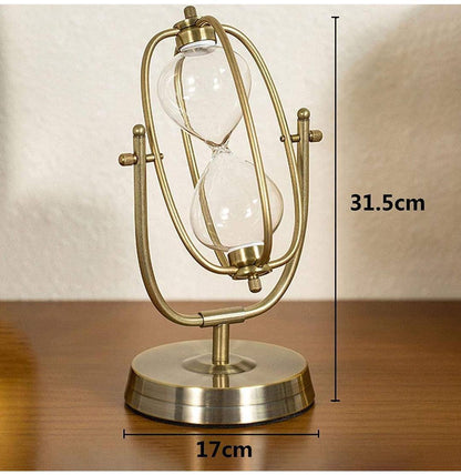 Vintage Handcrafted Hourglass with Exquisite Metal and Glass