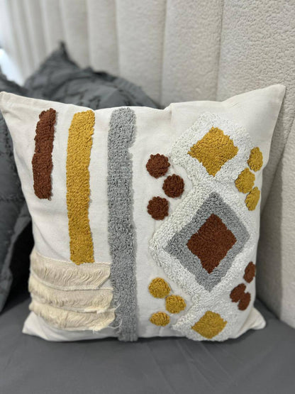 Fancy TUFTED/BOHO throw pillow covers with tassels