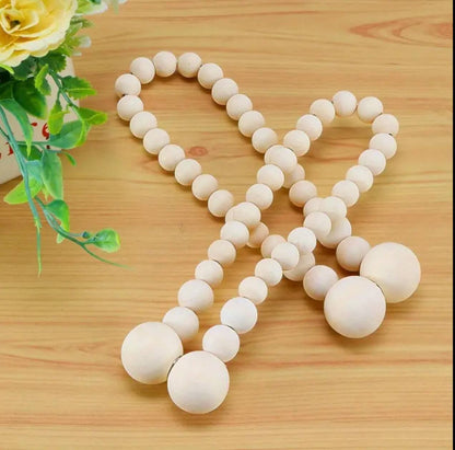 2pcs Magnetic wooden beads curtain tiebacks boho decor accessories