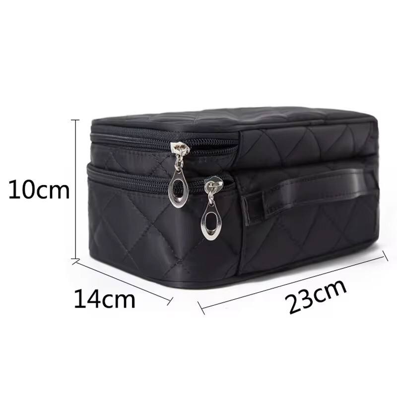 WATERPROOF DOUBLE LAYER COSMETIC STORAGE BAG/ MAKEUP BAG WITH MIRROR