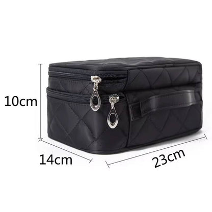 WATERPROOF DOUBLE LAYER COSMETIC STORAGE BAG/ MAKEUP BAG WITH MIRROR