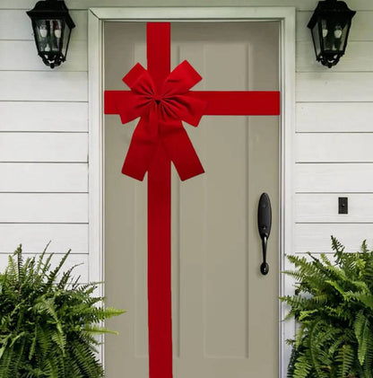 8 Pcs Christmas  Ribbons Bows Red Large Christmas Door Ribbon Cabinet Bows for Gifts Xmas