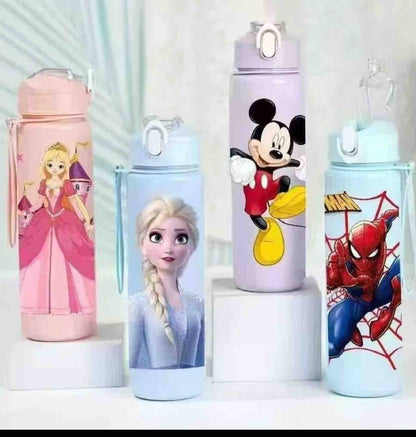 Disney 800ml Frozen Elsa, Spiderman, princess & Mickey Mouse Cute Design Leakproof unbreakable Outdoor School kids  Water Bottle