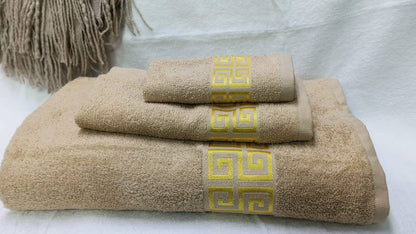 3 pieces set towels Egyptian cotton
