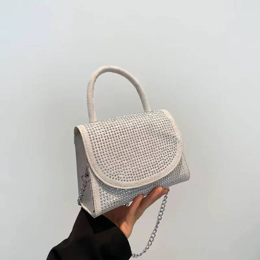 Flap saddle diamonds ladies cute crossbody bag