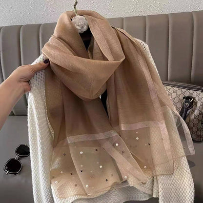 Luxury Pearl Print Scarf for Women