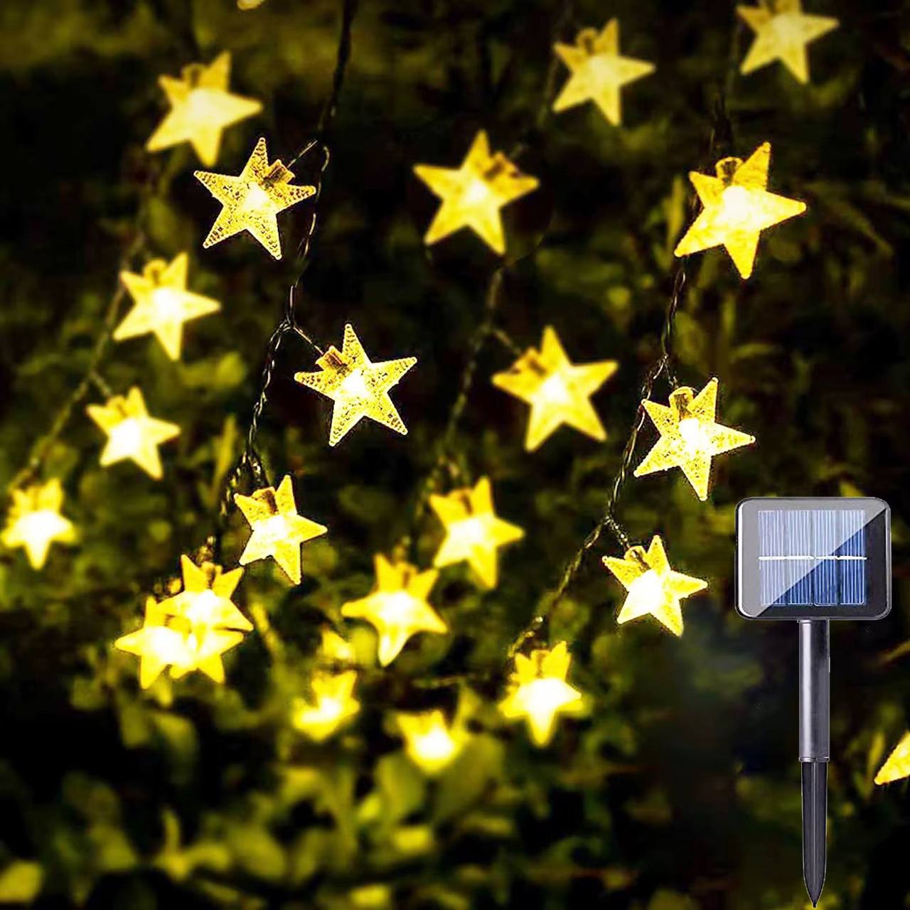Solar Powered Outdoor Star Lights Christmas Theme