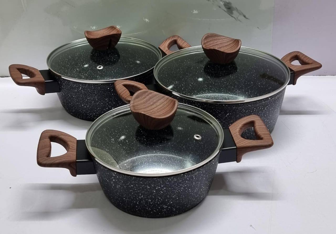 Big Baroly Germany brand 3pc granite cookware set