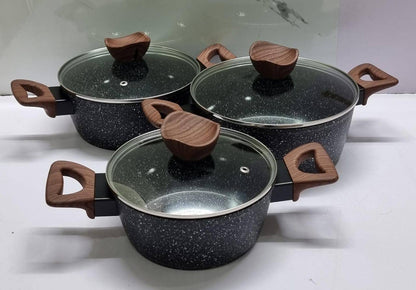 Big Baroly Germany brand 3pc granite cookware set