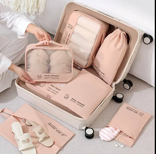 High quality 6 pcs set stylish luggage travel storage bag