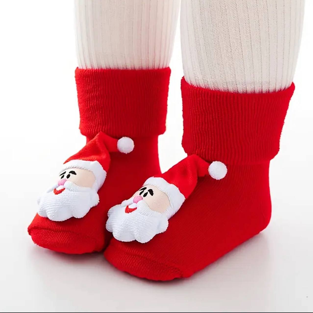 Baby Christmas Socks Santa Cartoon Doll themed one pair