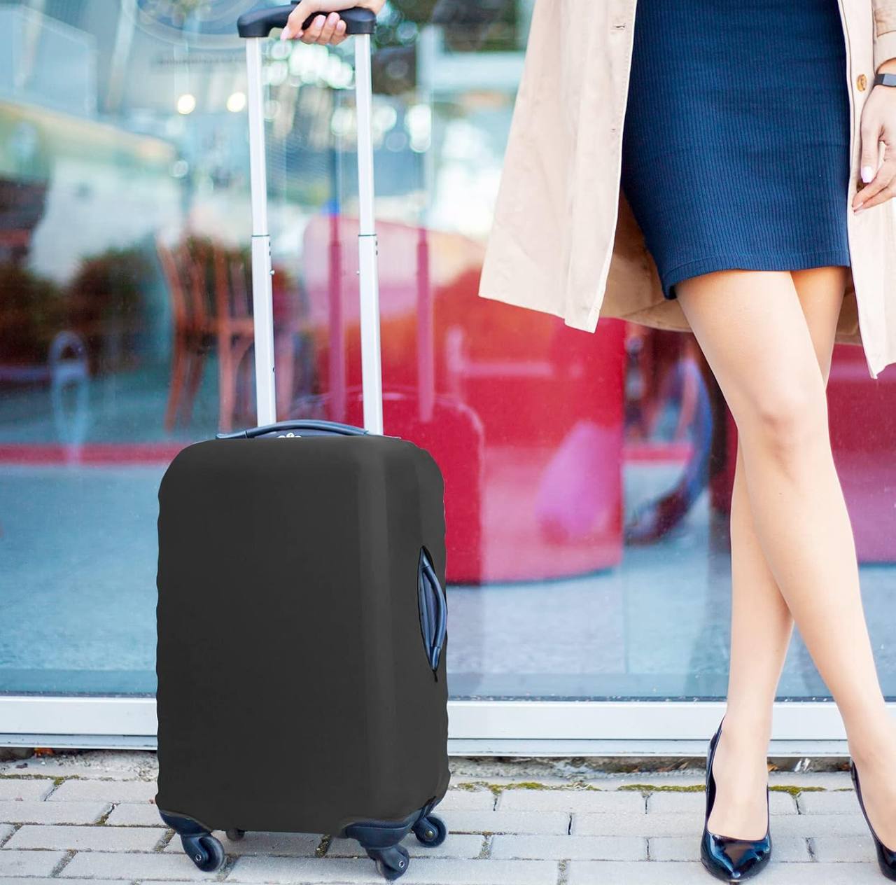 Stretchy Travel Luggage Bag / Suitcase Protector in Grey and Black Colors