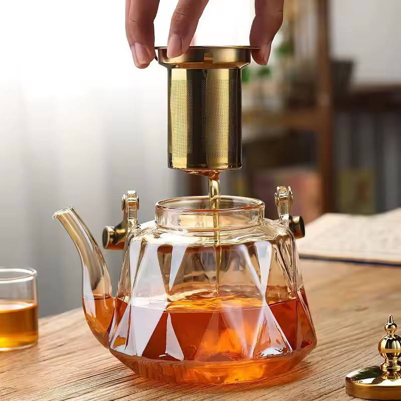 Heat resistant Glass Teapot with Strainer infuser