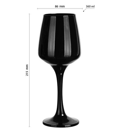 6pcs Black matt wine glasses set, 360ml