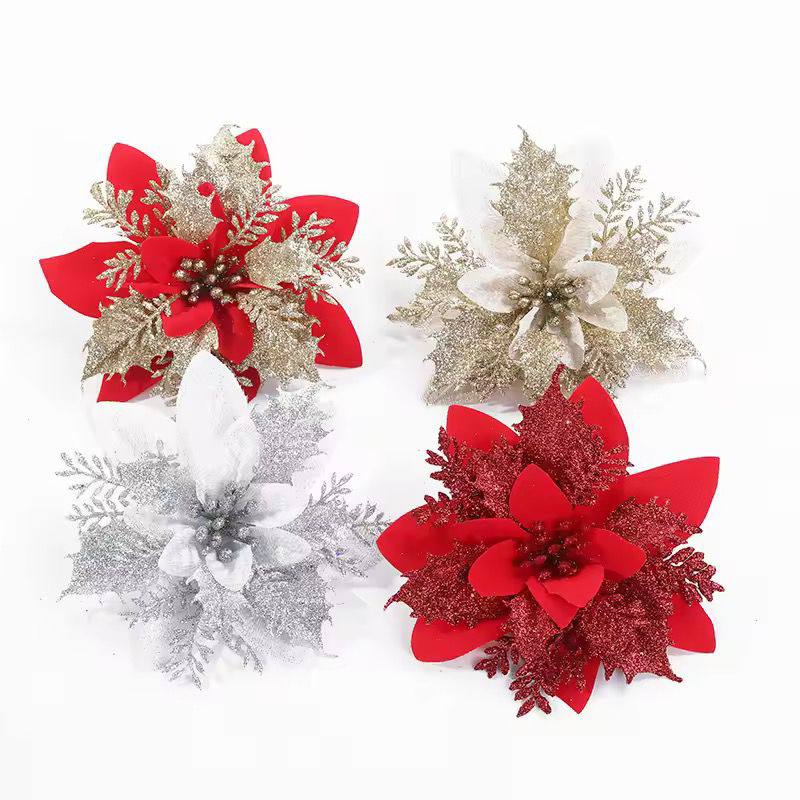 3 pcs set artificial Christmas decorating flower