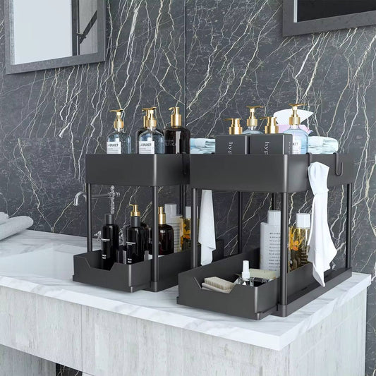 Detachable 2 layer smart golden baby multipurpose spice rack with bottom drawer