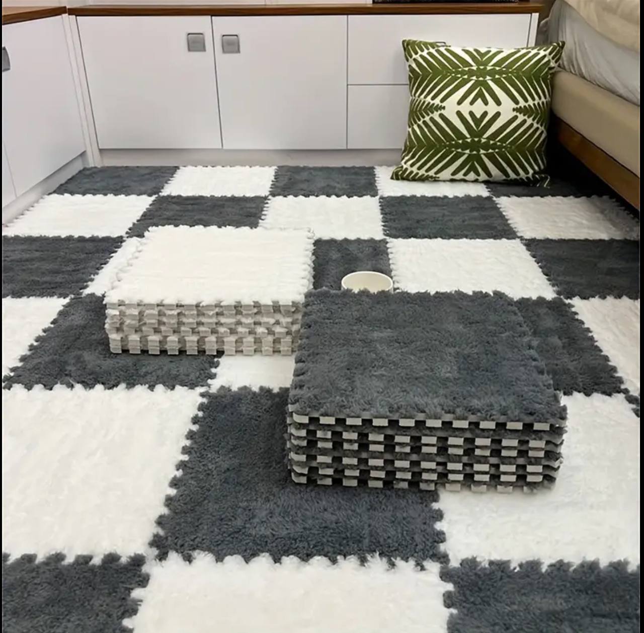 One piece Plush foam interlocking floor mats