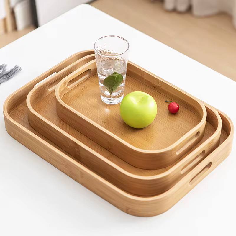 Multi-functional Bamboo Food serving Trays and Households use/Decor