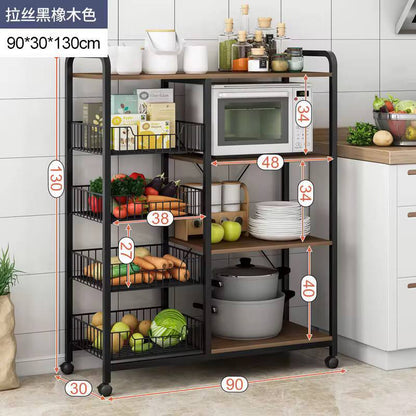 Multifunctional Strong metallic Kitchen rack with movable & lockable wheels