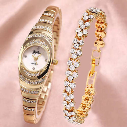 2 in 1 Elegant Ladies watch+ Bracelet set