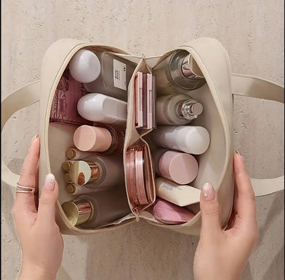 Large capacity PU cosmetics bag/ multi pocket travel / make up bag