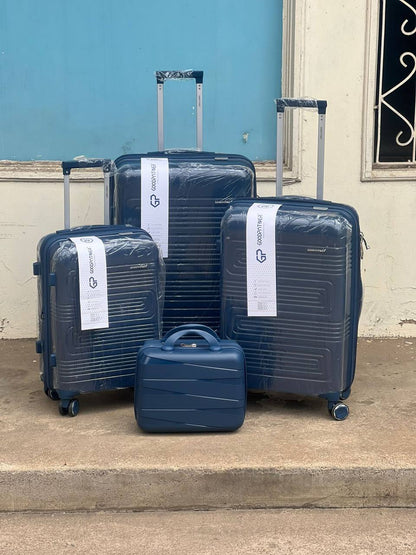 4 in 1 Luxurious unbreakable double zip rubber Suitcase