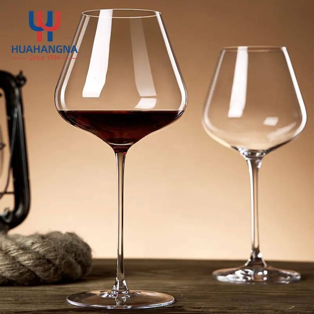 Burgundy tulip shaped wine glass