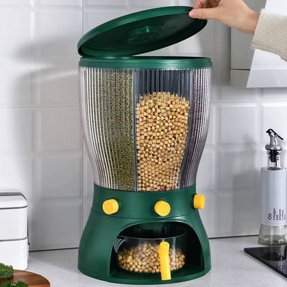 Rotating 3 partition cereal dispenser