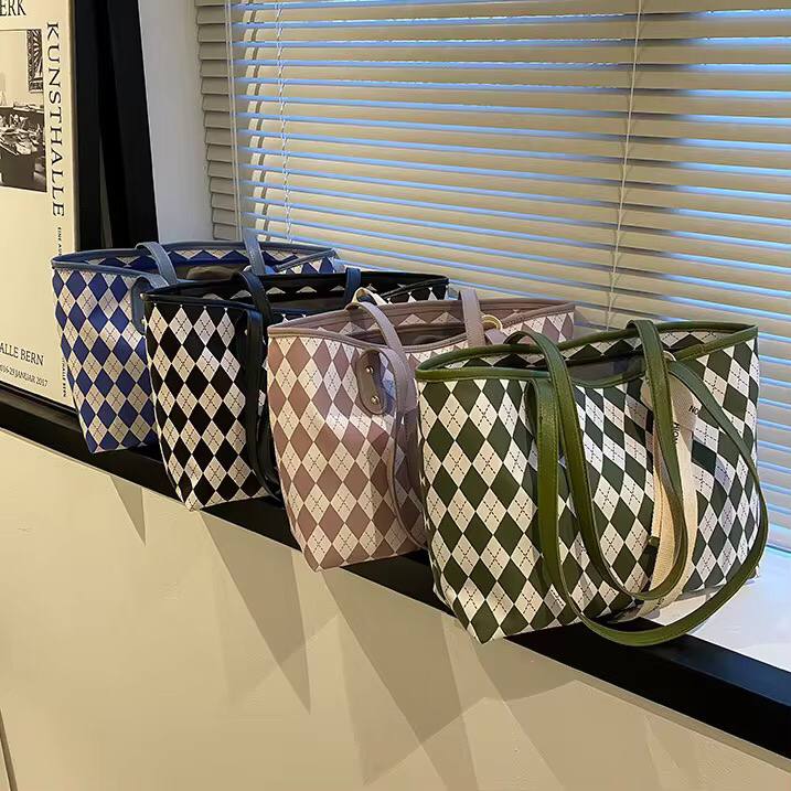 Diamond lattice Bag/ Shoulder Tote Bag