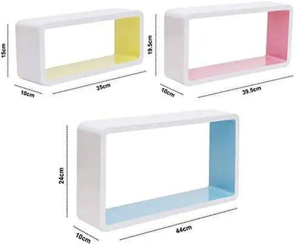 3Pcs Plastic Wood floating shelves