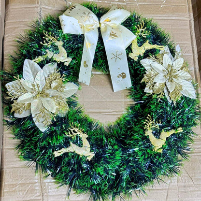 40CM Christmas Wreath for Front Door \ Window with GOLD Decor