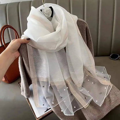 Luxury Pearl Print Scarf for Women