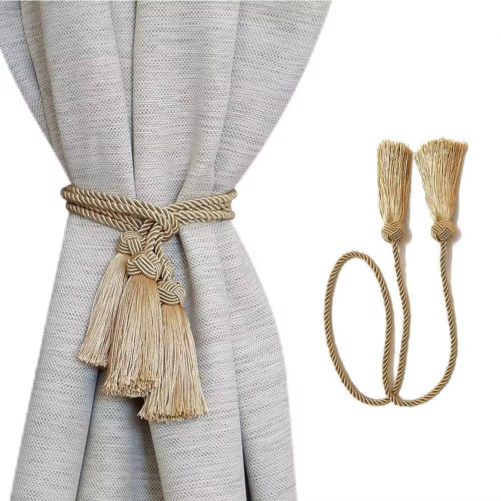 1pair Tassel Curtain Tieback Gold Tiebacks for Curtains Rope Holder Accessories Polyester Curtain Cord