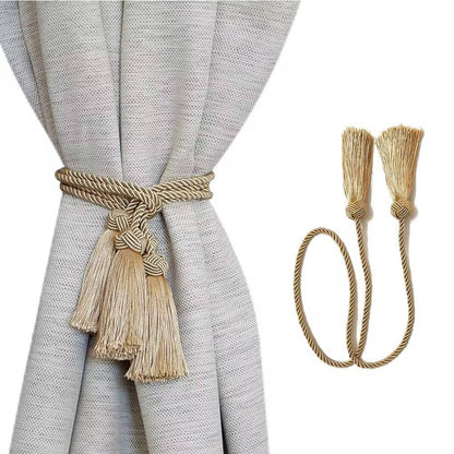 1pair Tassel Curtain Tieback Gold Tiebacks for Curtains Rope Holder Accessories Polyester Curtain Cord