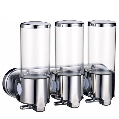 Wall-mounted multi-chamber soap dispense