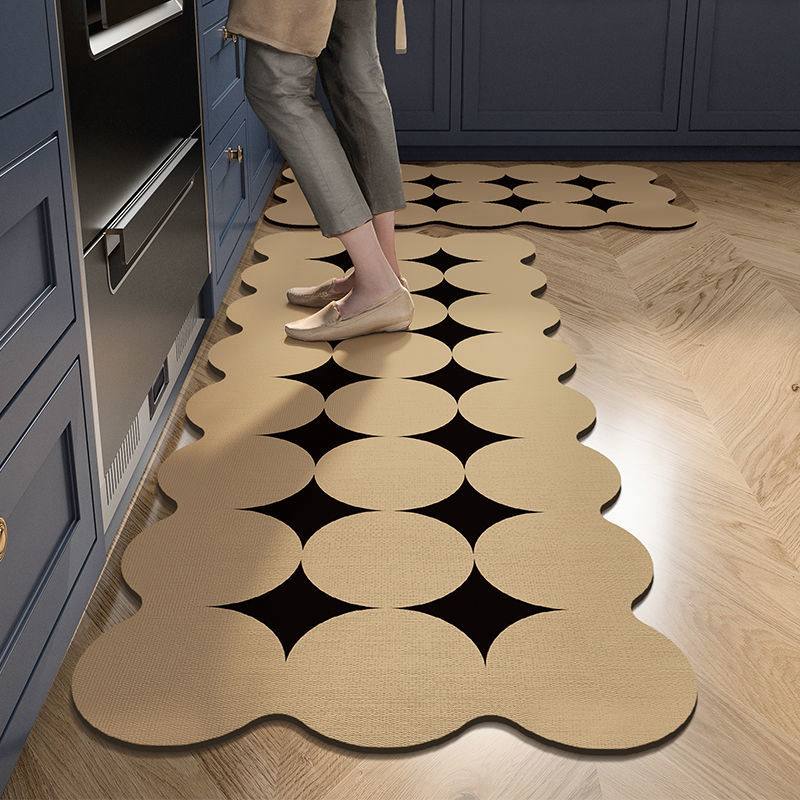 Modern minimalist kitchen mats waterproof anti-fouling PVC oil-proof soft carpet easy care balcony non-slip rugs